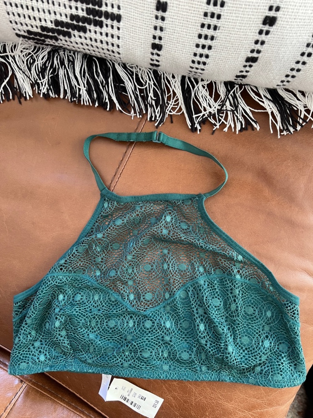 LARGE Aeropostale Teal Green Lace Bralette with Hook Closure Lounge Bra